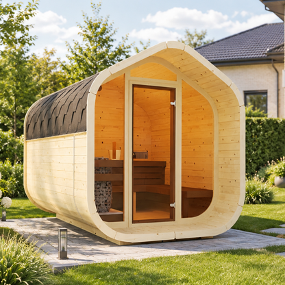 Sauna ogrodowa HIPP 280, domek z termodrewna dla 2-4 osób