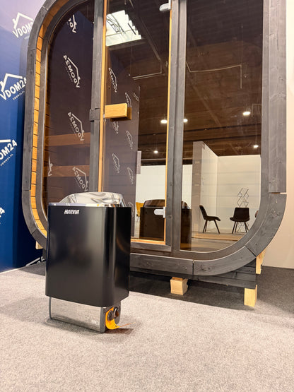 Garden sauna for 4 people with a glazed front R-ILLY