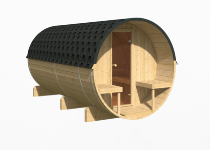 Sauna zewnętrzna ogrodowa beczka EDA 350 dla 6-8 osób