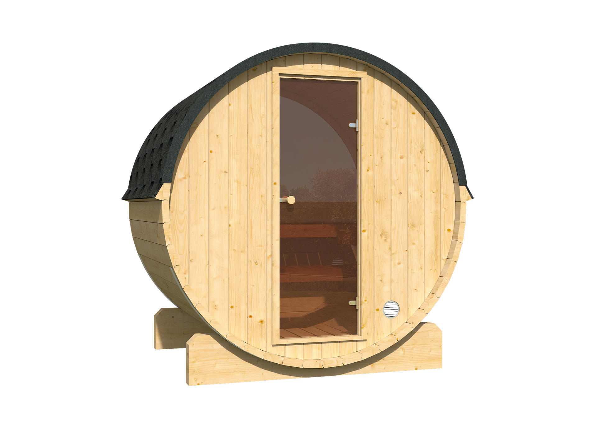 Sauna zewnętrzna ogrodowa beczka AURA 130 dla 3-4 osób