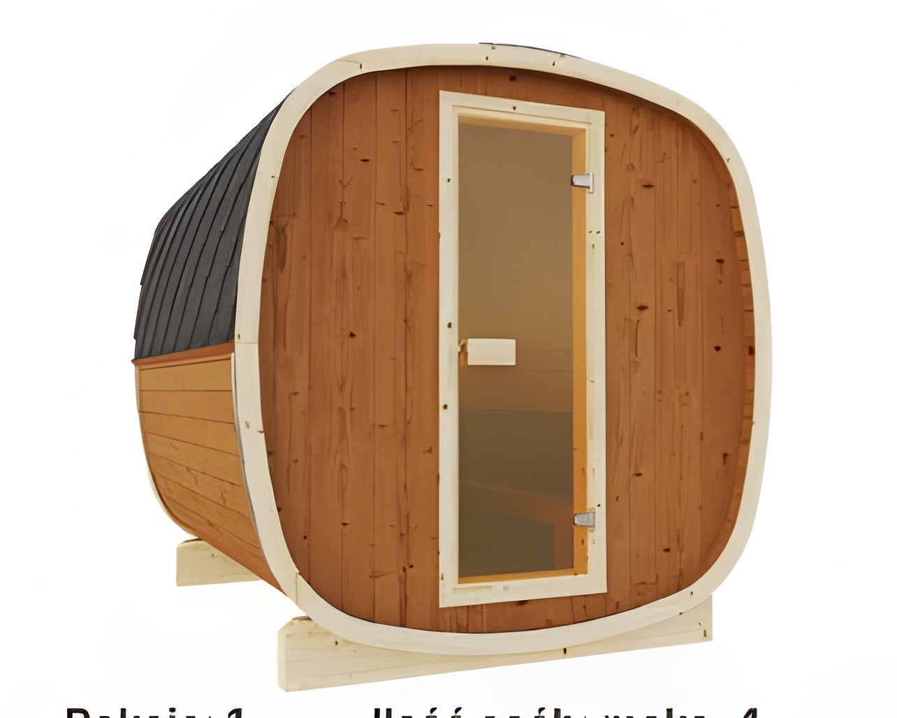 Sauna ogrodowa beczka UKU 230 z piecem – zestaw START dla 4–6 osób