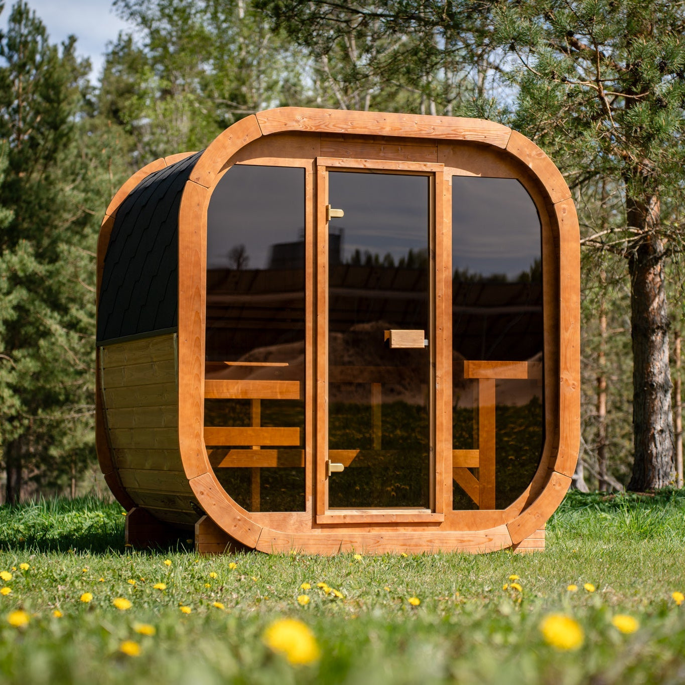 Sauna ogrodowa ICON 160 z piecem WiFi – zestaw SMART dla 3–4 osób (LED)