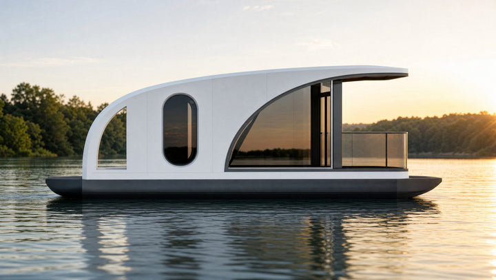 MARINA 23 — dom na wodzie, houseboat premium 6,5x3,5m, 23m2