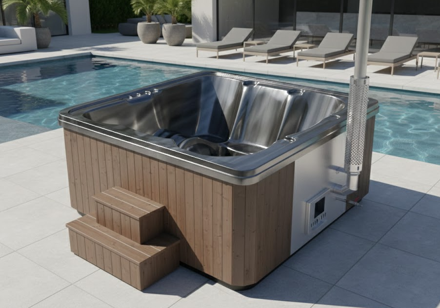 Jacuzzi ogrodowe Premium 240 z piecem i hydromasażem – dla 6 osób