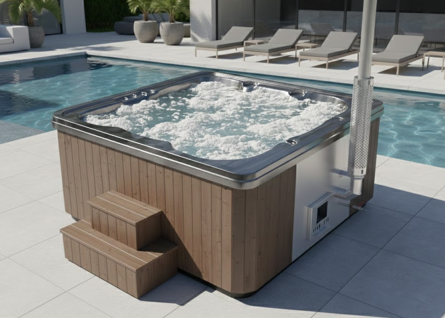 Jacuzzi ogrodowe Premium 240 z piecem i hydromasażem – dla 6 osób