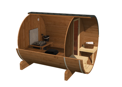 Sauna zewnętrzna ogrodowa beczka EDA 250 dla 6-8 osób