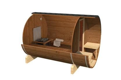 Sauna zewnętrzna ogrodowa beczka EDA 280 dla 6-8 osób