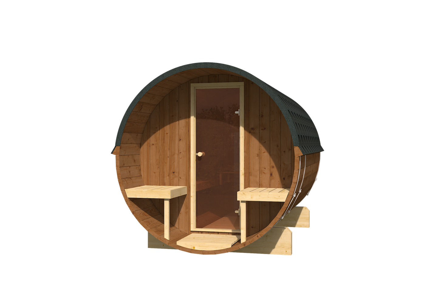 Sauna zewnętrzna ogrodowa beczka EDA 280 dla 6-8 osób