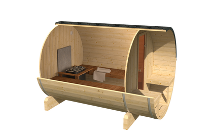 Sauna zewnętrzna ogrodowa beczka EDA 280 dla 6-8 osób