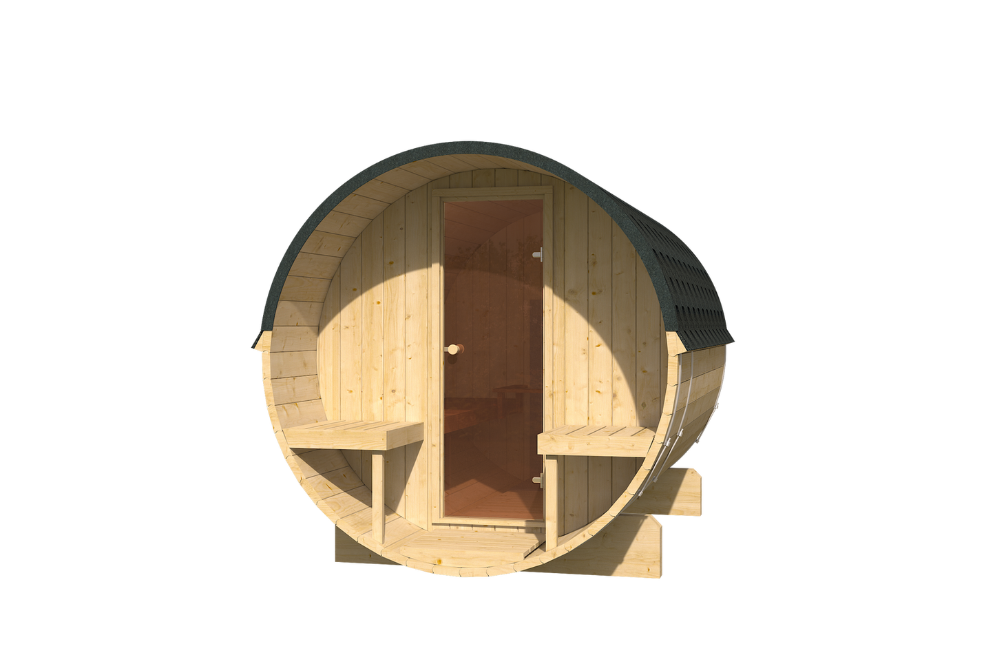 Sauna zewnętrzna ogrodowa beczka EDA 280 dla 6-8 osób