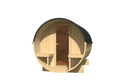 Sauna zewnętrzna ogrodowa beczka EDA 280 dla 6-8 osób