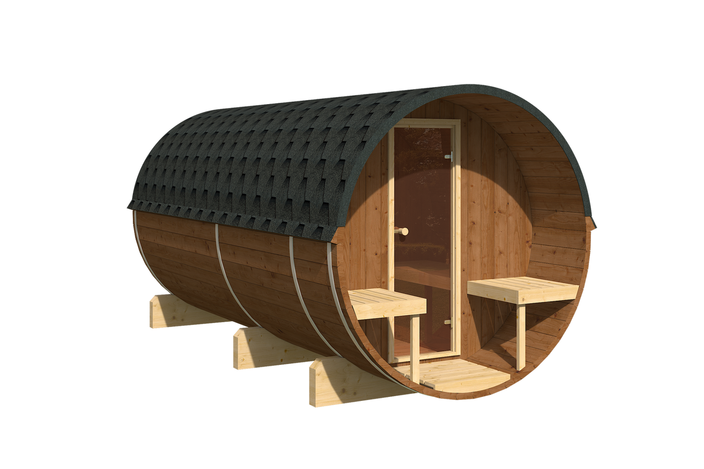 Sauna zewnętrzna ogrodowa beczka EDA 400 dla 6-8 osób