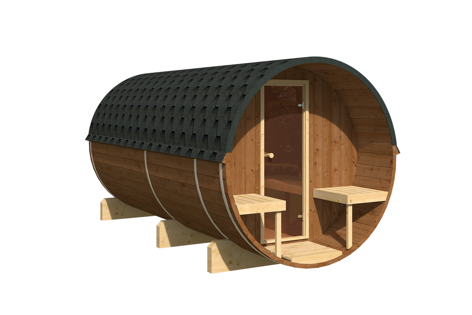 Sauna zewnętrzna ogrodowa beczka EDA 400 dla 6-8 osób