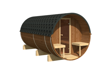 Sauna zewnętrzna ogrodowa beczka EDA 400 dla 6-8 osób