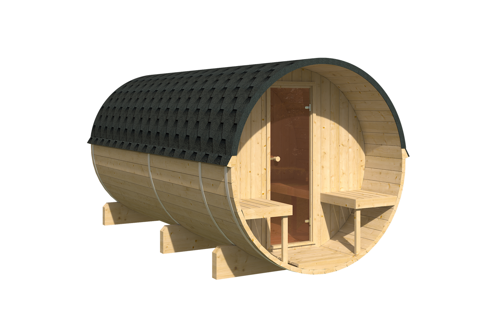 Sauna zewnętrzna ogrodowa beczka EDA 400 dla 6-8 osób