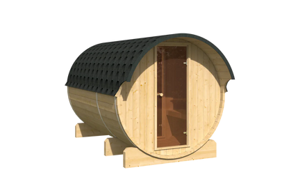 Sauna zewnętrzna ogrodowa beczka EDA 330 dla 6-8 osób